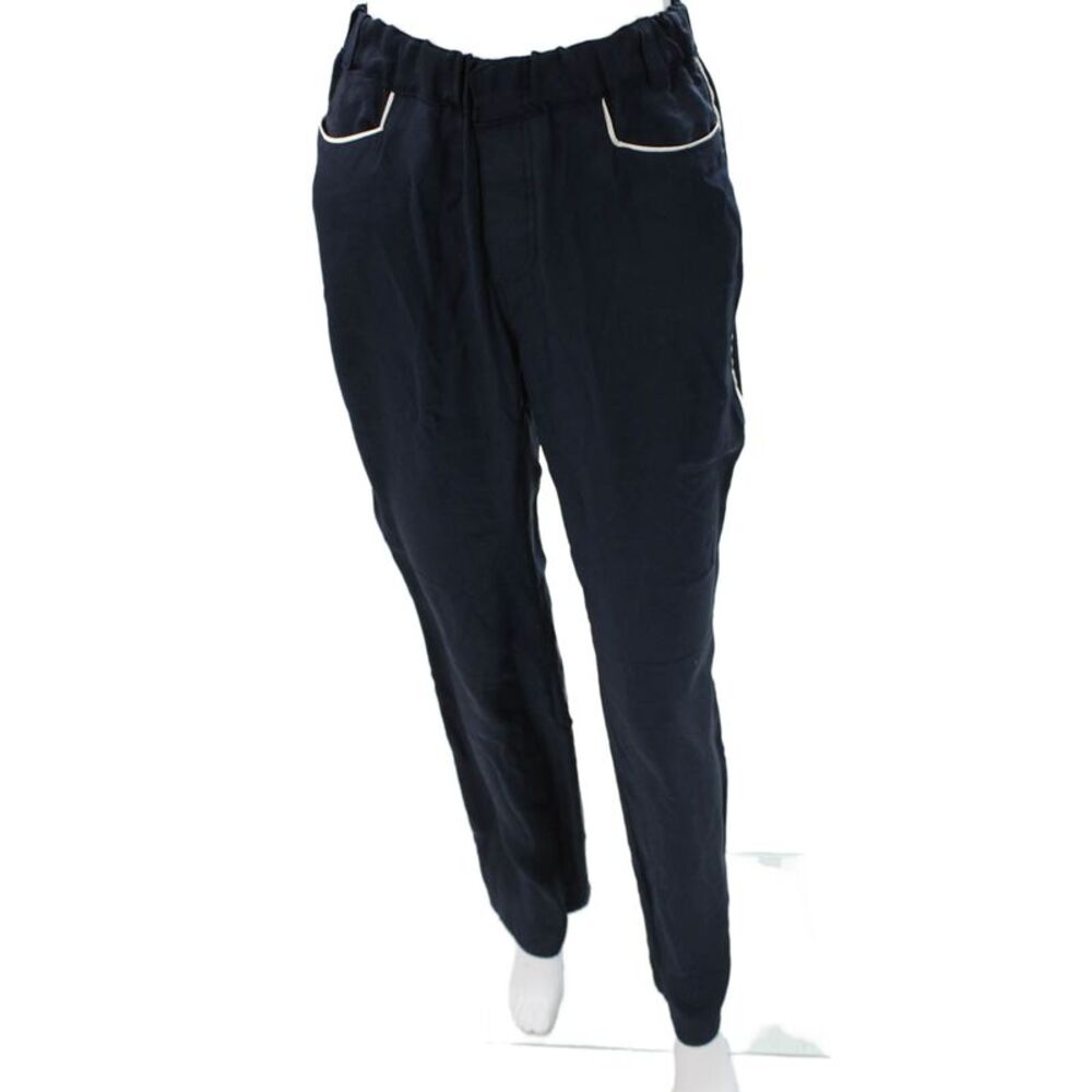 Piamita Womens Dress Pants Silk Blue Pull On Solid Size S